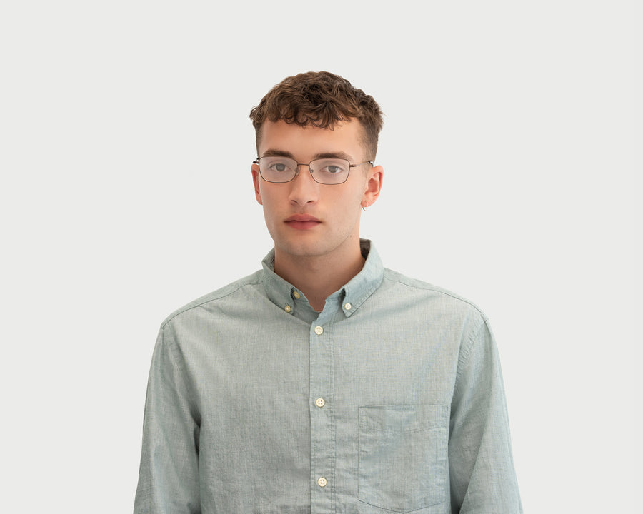 men Casper Eyeglasses rectangle brown metal (4687757803574)
