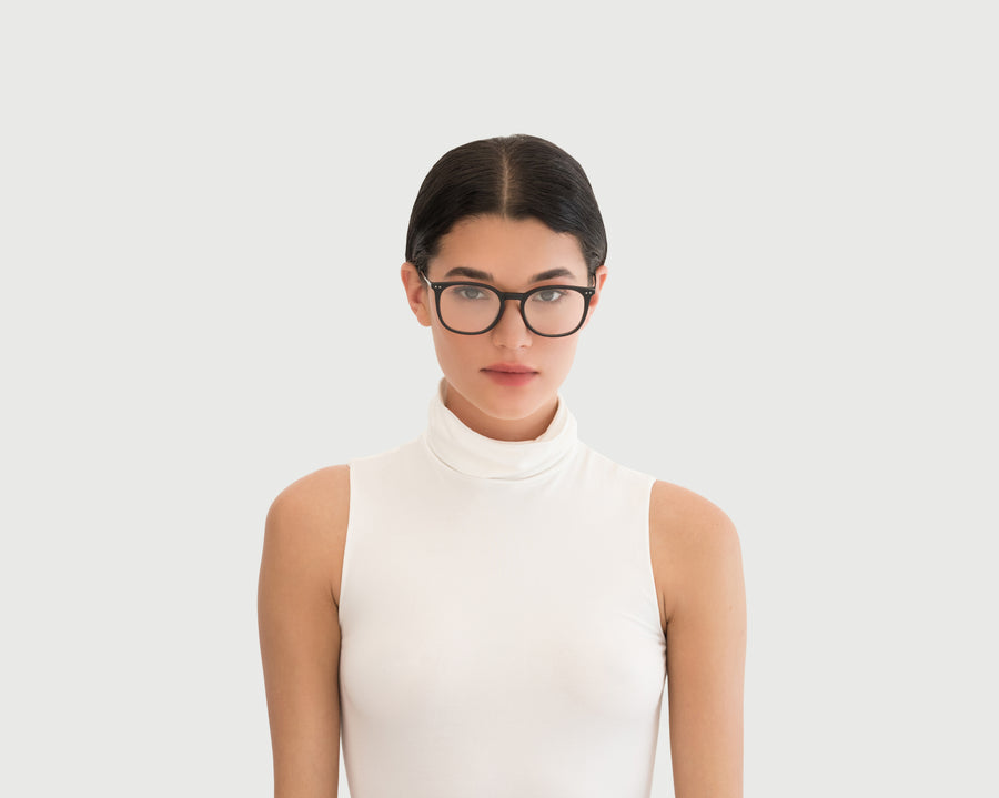 women Kennedy Eyeglasses square black plastic (4687759376438)