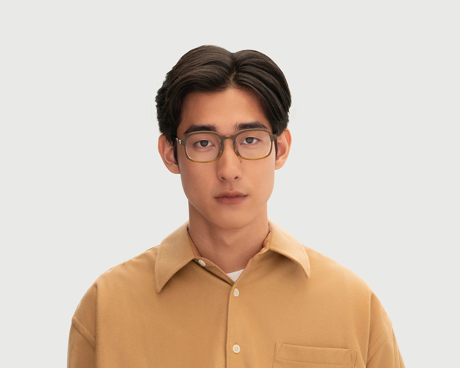 men Shiro Eyeglasses square brown acetate (4687757082678)