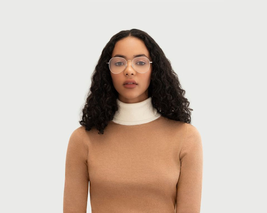 women Clinton Eyeglasses pilot gray metal (4687758426166)