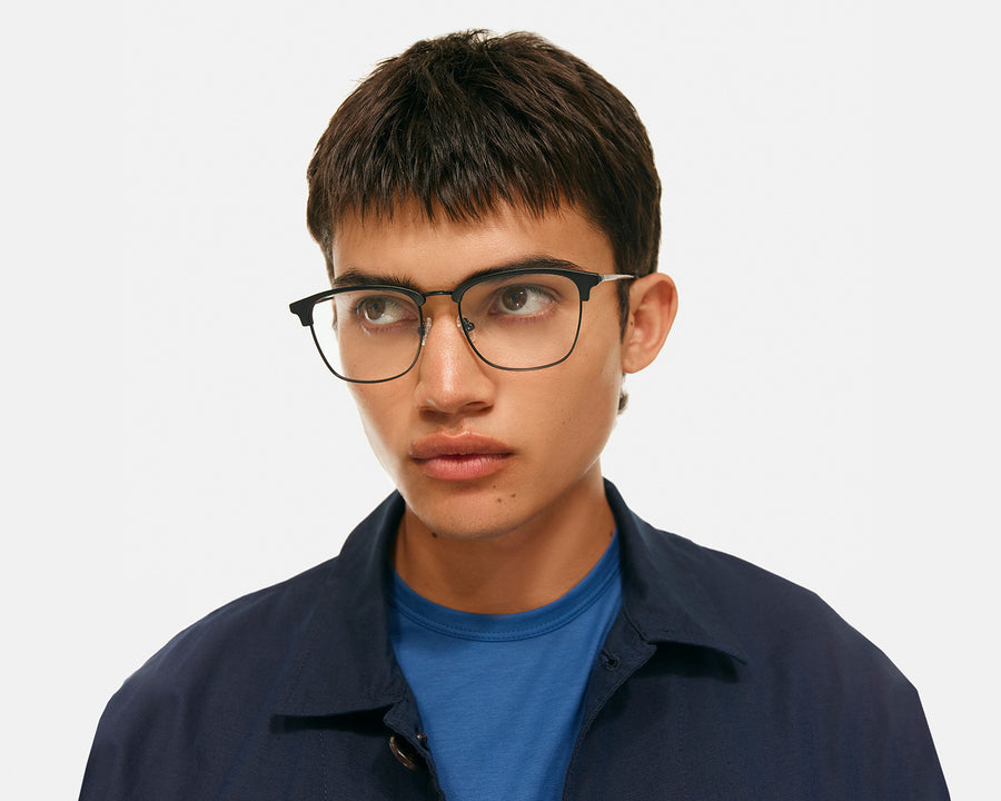men Nash Eyeglasses browline black plastic (6625215545398)