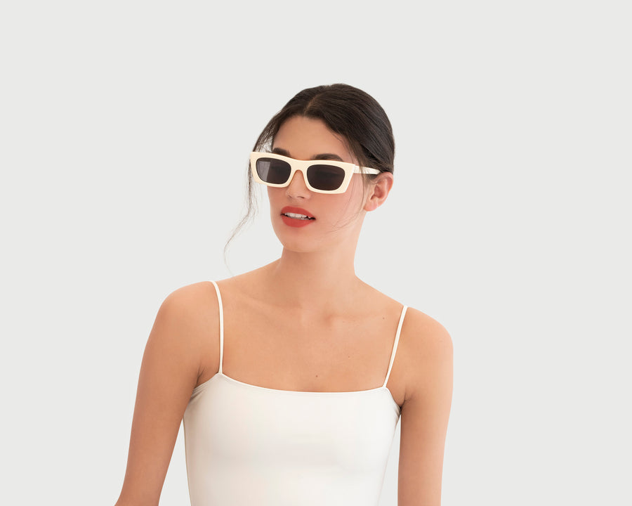 women Zio Sunglasses cat eye white plastic (4687761670198)