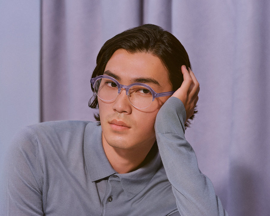 men Linus Eyeglasses round blue acetate (4687756984374)