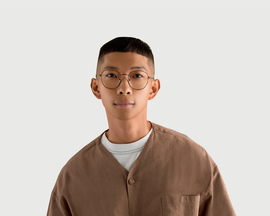 men Abbot Eyeglasses round brown metal (4687756722230)