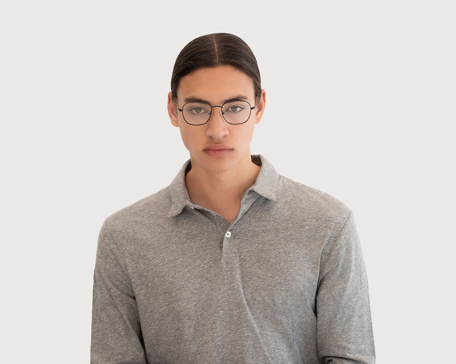 men Akira Eyeglasses square black metal (4687757639734)