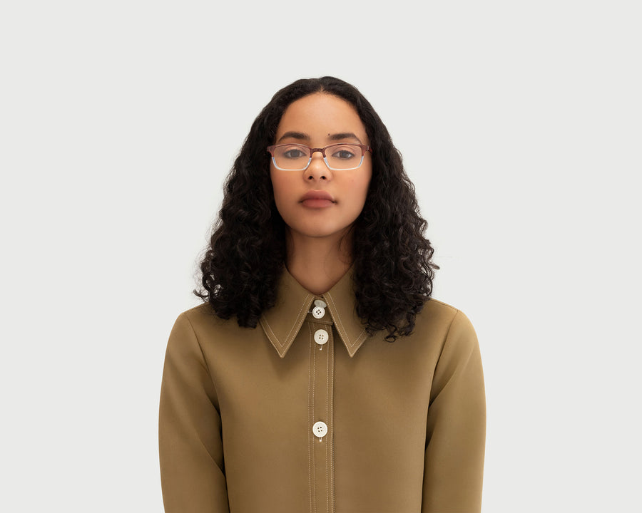 women Newton Eyeglasses rectangle brown plastic (4915303776310)