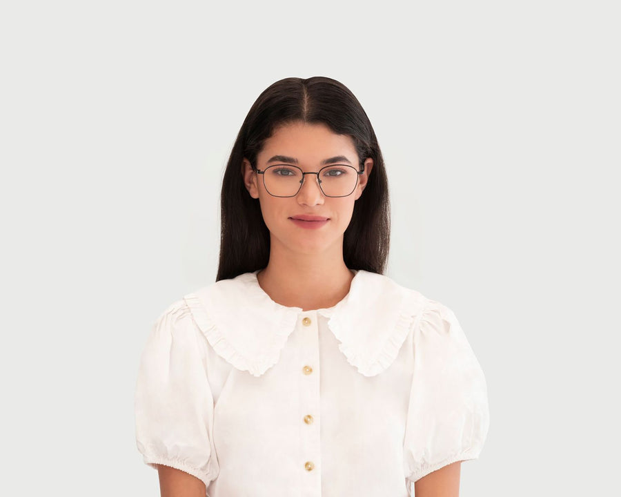 women Akira Eyeglasses square black metal (4687757639734)