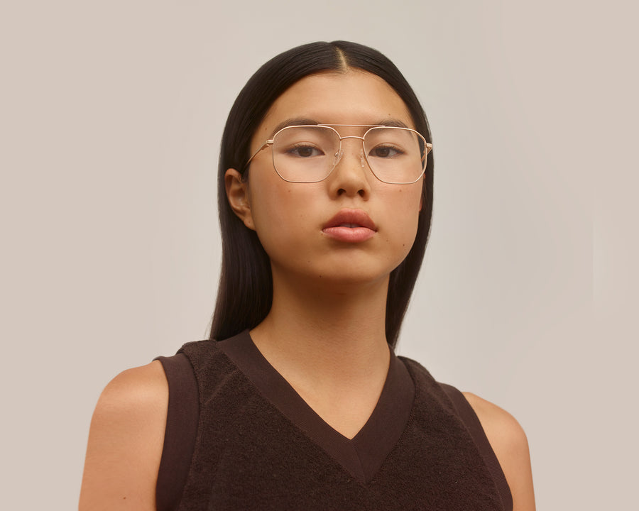 women Malcom Anti-Radiation Glasses pilot gold recycled polyester