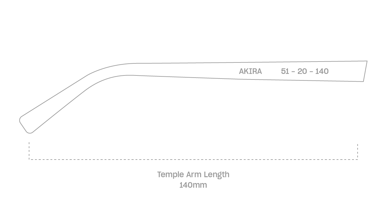 measurement::arm length Akira Eyeglasses square metal (4687757639734)