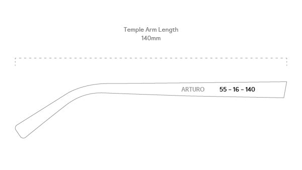 measurement::arm length Arturo  Eyeglasses pink acetate (6659588882486)