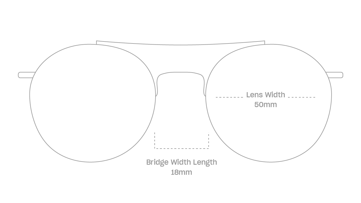 measurement::lens width Bosco Anti-Radiation Glasses pilot metal