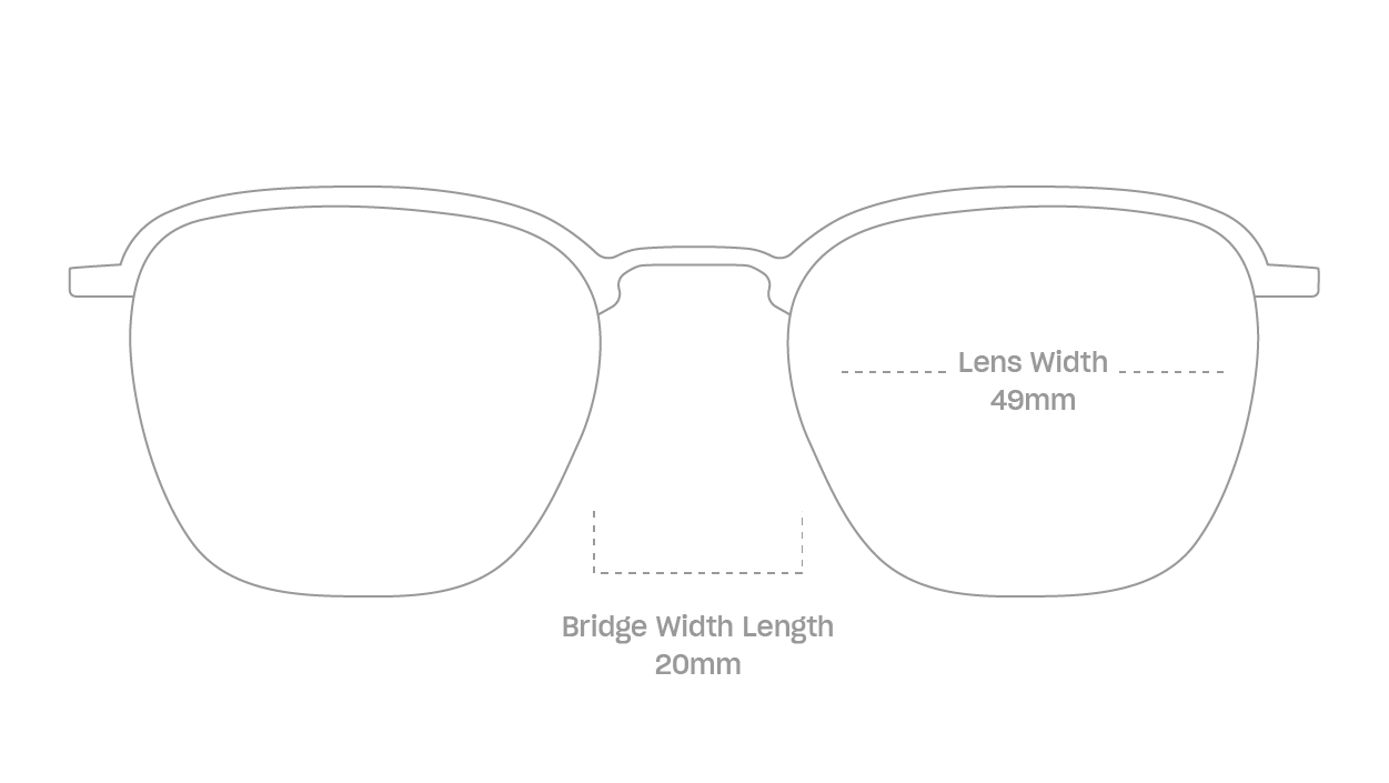 measurement::lens width Clyde Eyeglasses browline metal (4917207040054)