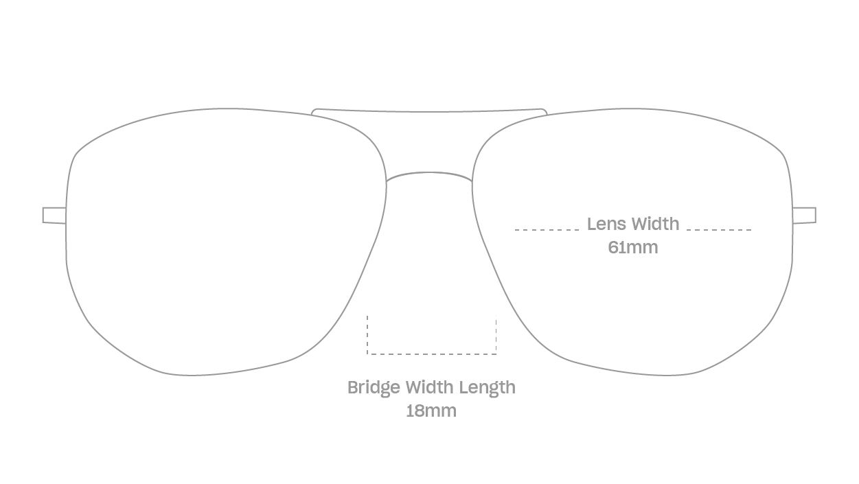 measurement::lens width Dom Sunglasses pilot metal
