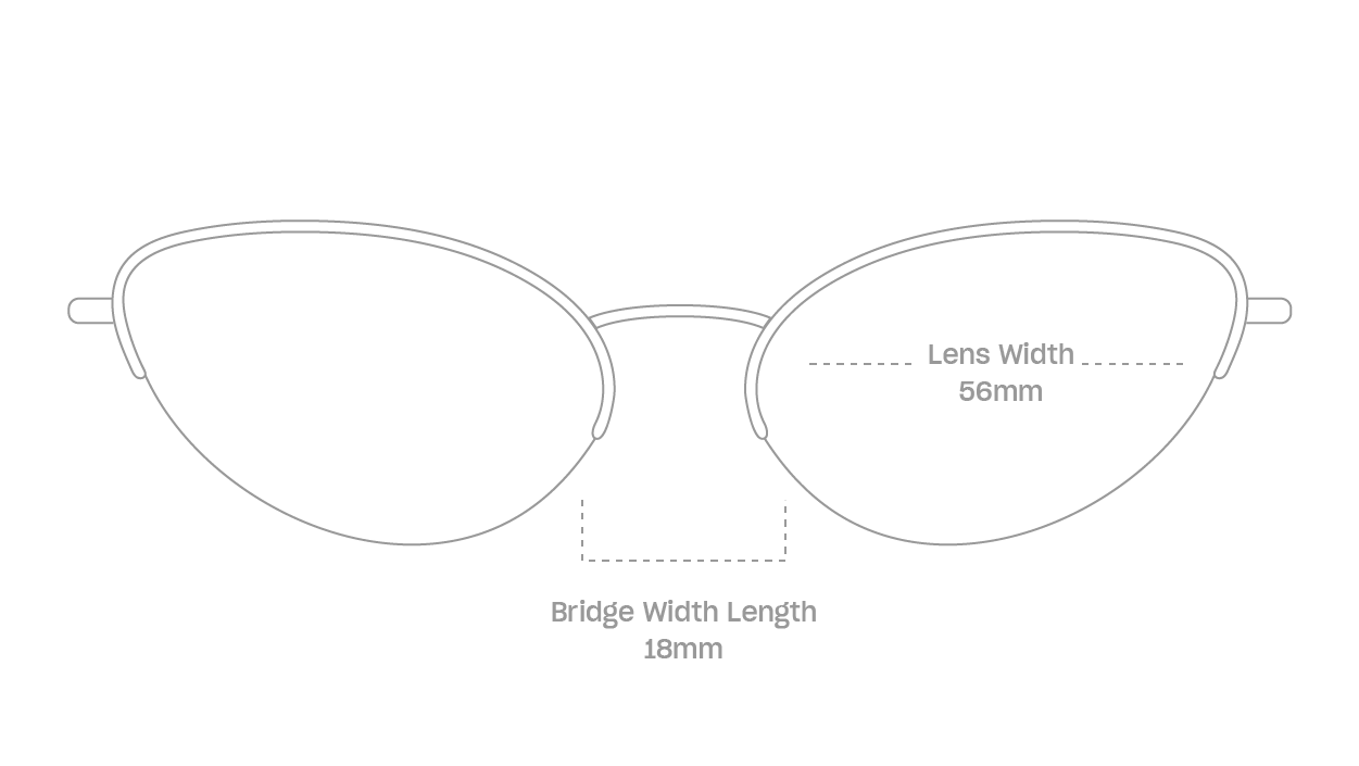 measurement::lens width Harlow Eyeglasses cat eye metal (4687758000182)