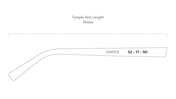 measurement::arm length Harper Eyeglasses square acetate (6660790714422)