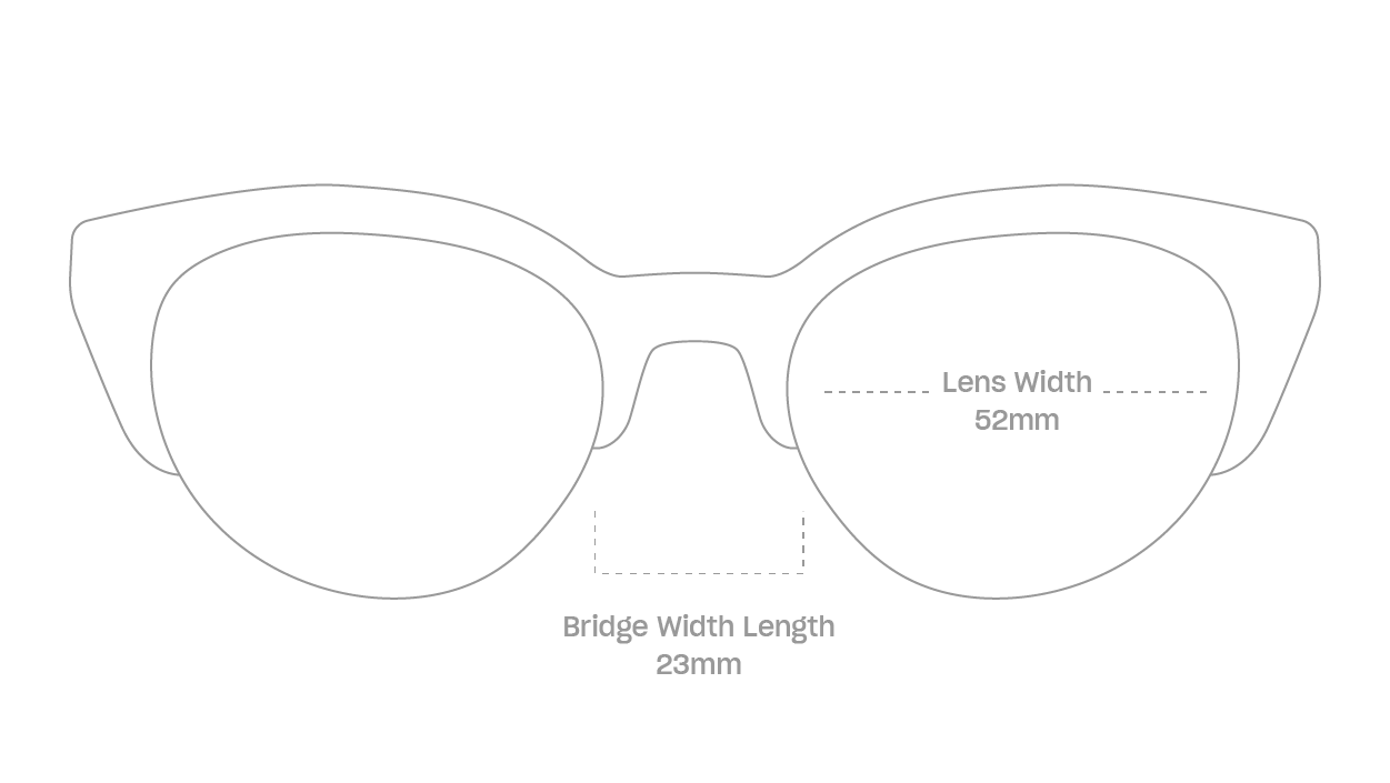 measurement::lens width Norra Sunglasses cat eye plastic (4687761080374)