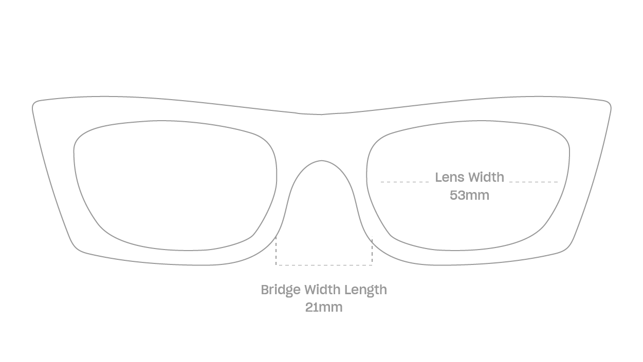 measurement::lens width Zio Sunglasses cat eye plastic (4687761670198)