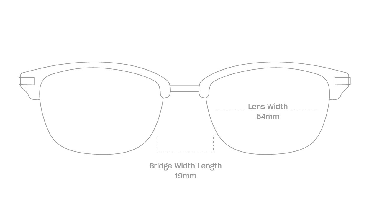 measurement::lens width Wes Eyeglasses browline plastic (4687758950454)