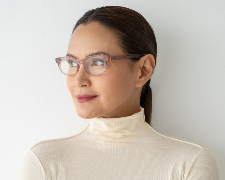 women Oval 1 Eyeglasses round pink recycled polyester
