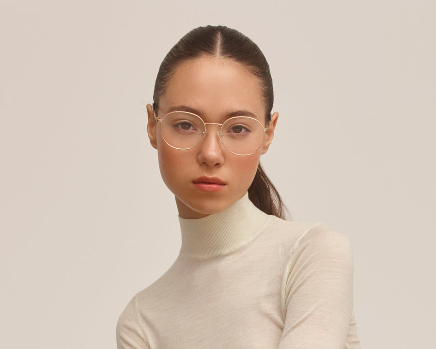women Quill Anti-Radiation Glasses pilot gold recycled polyester
